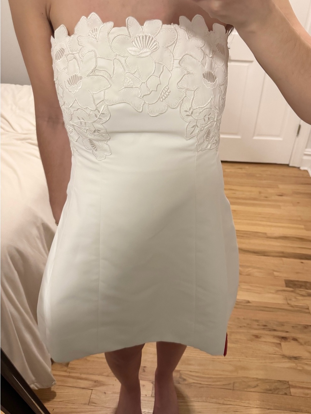 Sachin + Babi Alanna Ivory Strapless Floral-Appliqué Mini Dress - Picture 3 of 6